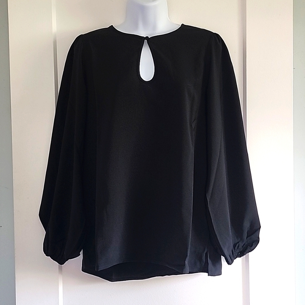NWT J. CREW Puff sleeve satin back Crepe Blouse size medium tall